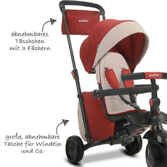 Smart Trike Triciclo smarTfold 600 - 7 in 1 con Touch Steering - Rosso