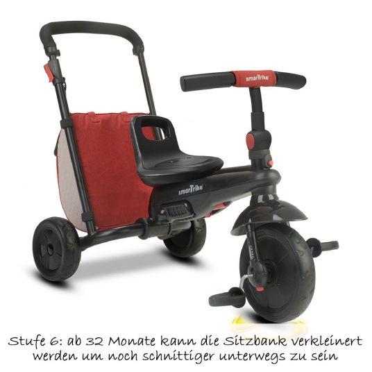 Smart Trike Tricycle smarTfold 600 - 7 in 1 with Touch Steering - Red