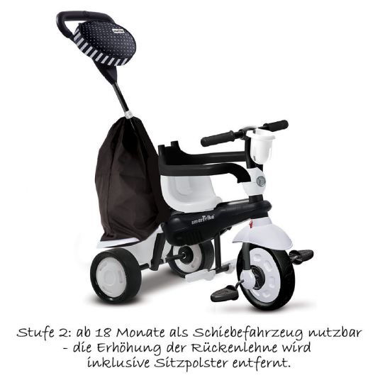 Smart Trike Tricycle Spark 4 in 1 with Touch Steering - Black & White