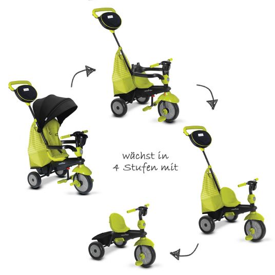 Smart Trike Dreirad Swing DLX - 4 in 1 mit Touch Steering - Green