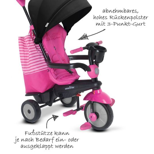 Smart Trike Dreirad Swing DLX - 4 in 1 mit Touch Steering - Pink