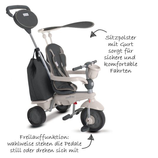 Smart Trike Tricycle Voyage 4 in 1 with Touch Steering - Gray