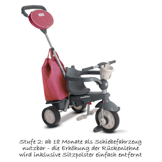 Smart Trike Triciclo Voyage 4 in 1 con Touch Steering - Rosso