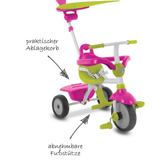 Smart Trike Triciclo Zip - 3 in 1 con sterzo tattile - Rosa Verde