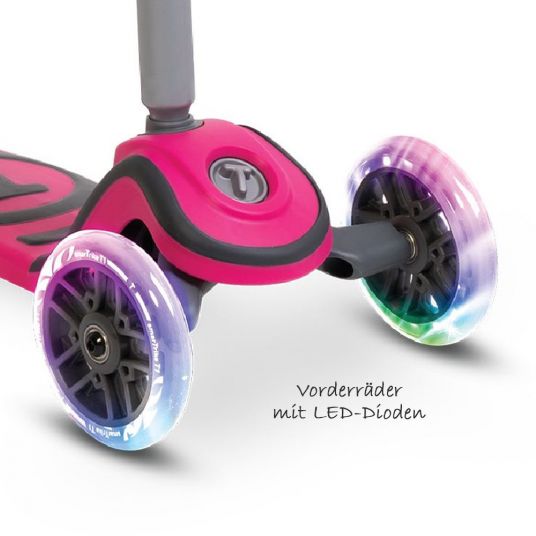 Smart Trike Laufrad & Roller Scooter T1 mit Leuchträdern - Pink