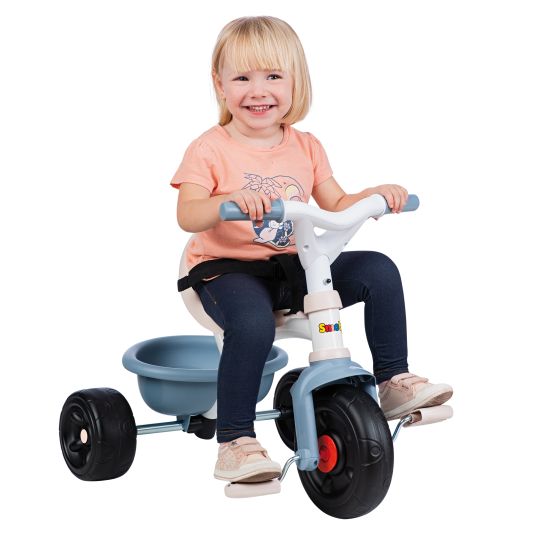 Smoby Toys Dreirad Be Fun - mit Gurt & Schiebestange - Blau