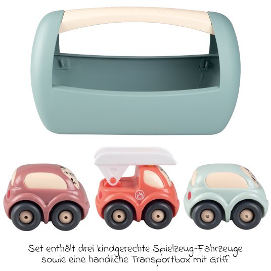 Smoby Toys Set di 3 macchinine con scatola di trasporto
