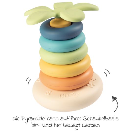 Smoby Toys Stapelturm Stehauf-Ringpyramide Green - aus nachhaltigen Rohstoffen