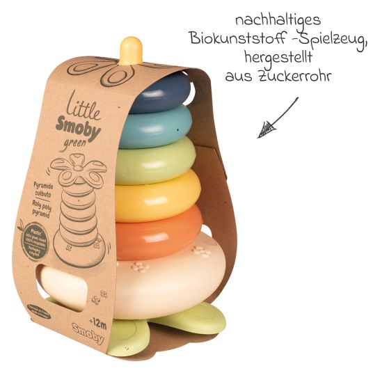 Smoby Toys Stapelturm Stehauf-Ringpyramide Green - aus nachhaltigen Rohstoffen