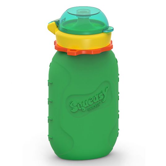 Squeasy Gear Squeeze Bag Snacker - Spremiagrumi riutilizzabile in silicone - 180 ml - Verde