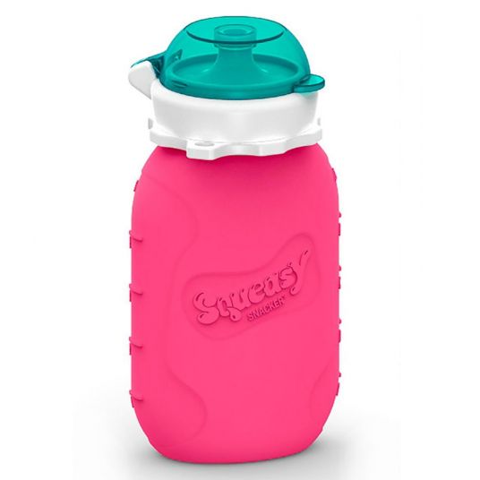 Squeasy Gear Quetschbeutel Snacker - wiederverwendbares Quetschie aus Silikon - 180 ml - Pink