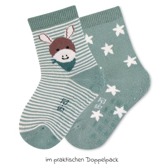 Sterntaler 2er Pack Krabbelsocken - Emmi - Grün - Gr. 17/18