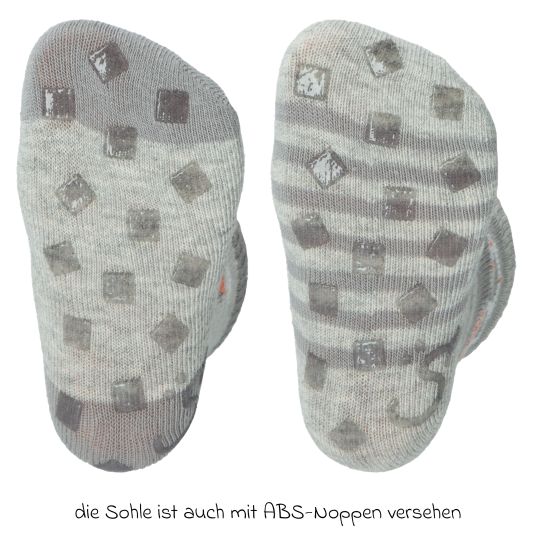 Sterntaler 2er Pack Krabbelsocken Vollplüsch - Bagger - Grau - Gr. 17/18