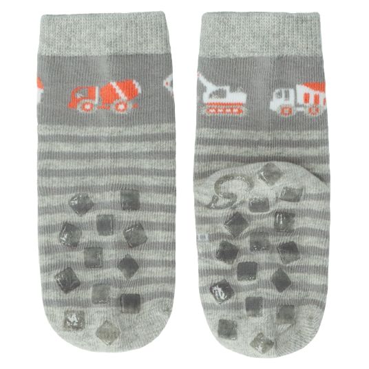 Sterntaler 2er Pack Krabbelsocken Vollplüsch - Bagger - Grau - Gr. 17/18