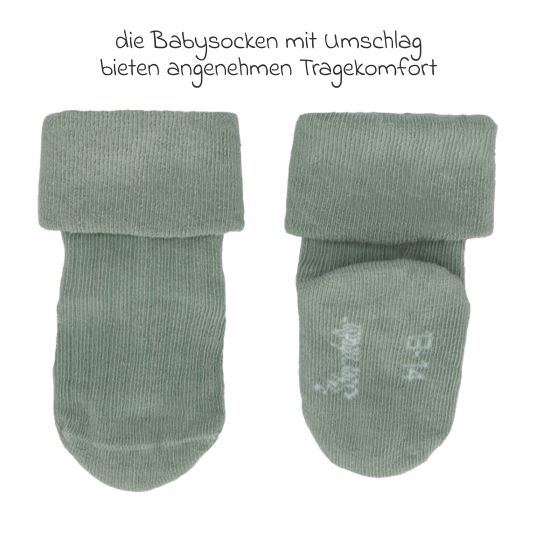 Sterntaler 2er Pack Socken Rippenoptik - Offwhite Grün - Gr. 17/18
