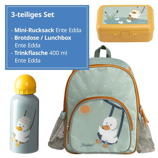 Sterntaler Set of 3 backpack, lunch box & drinking bottle - Edda the duck