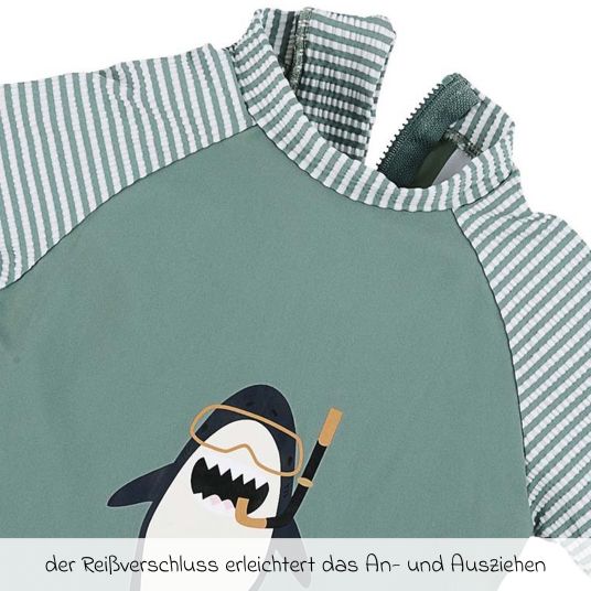Sterntaler Costume da bagno LSF a manica corta - squalo - verde - taglia 86/92