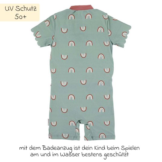 Sterntaler Swimsuit LSF short sleeve - rainbow - green - size 86/92