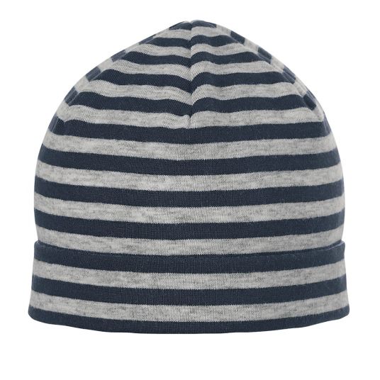 Sterntaler Beanie Hat - Striped Navy Grey - Size 37