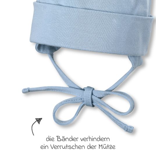 Sterntaler Beanie zum Binden - Uni Blau - Gr. 39