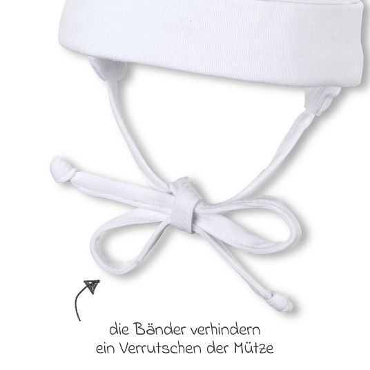 Sterntaler Beanie to tie - White - Size 39