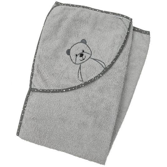 Sterntaler Hooded bath towel - 100 x 100 cm - Terry Bear - Grey