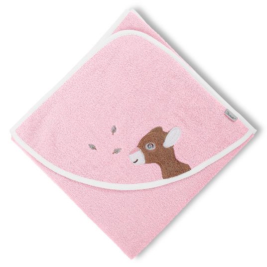 Sterntaler Hooded bath towel Waldis 80 x 80 cm - Rosie - Pink