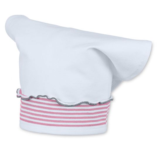 Sterntaler Kopftuch mit elastischem Bund - Streifen Weiß Rosa - Gr. 41