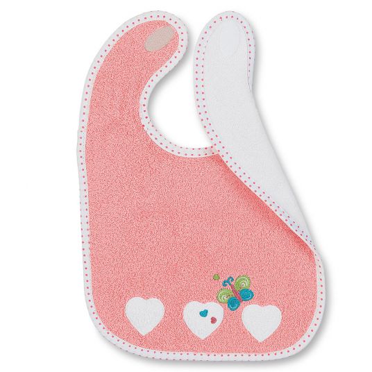 Sterntaler Giant Velcro Bib with Foil Back - Butterfly Peggy - Coral