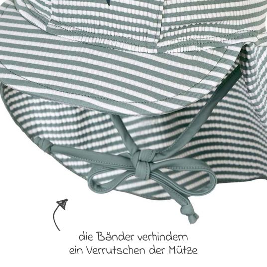 Sterntaler Schirmmütze mit Nackenschutz LSF - Hai - Grün - Gr. 51
