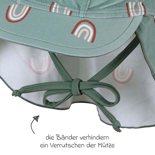 Sterntaler Schirmmütze mit Nackenschutz LSF - Regenbogen - Grün - Gr. 51