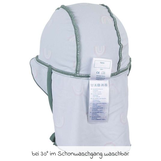 Sterntaler Schirmmütze mit Nackenschutz LSF - Regenbogen - Grün - Gr. 51