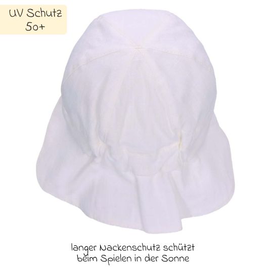 Sterntaler Schirmmütze mit Nackenschutz LSF - Weiß - Gr. 49