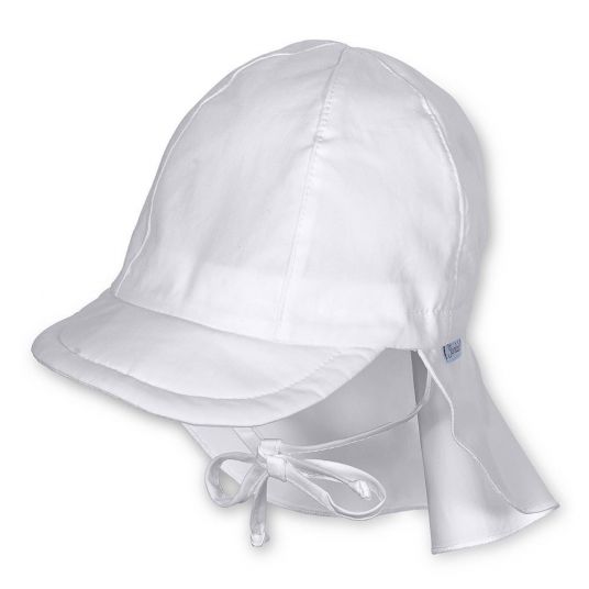 Sterntaler Peaked cap with neck protection - White - Size 43