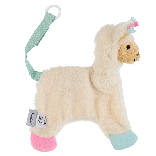 Sterntaler Cuddle cloth with pacifier band 20 cm - Lama Lotte