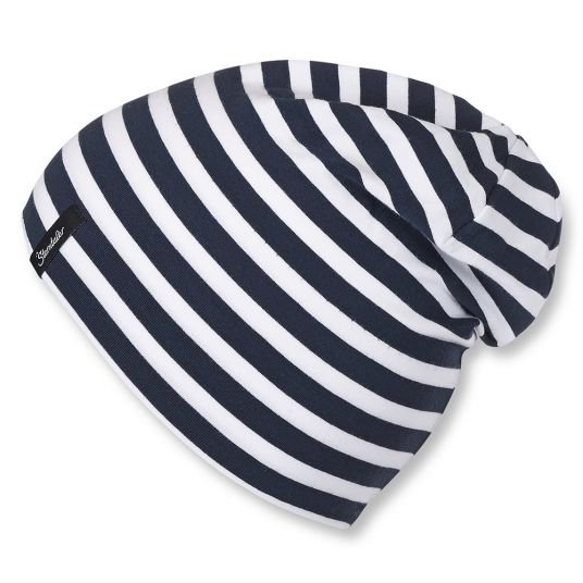 Sterntaler Slouch Beanie - Striped Dark Blue White - Size 51