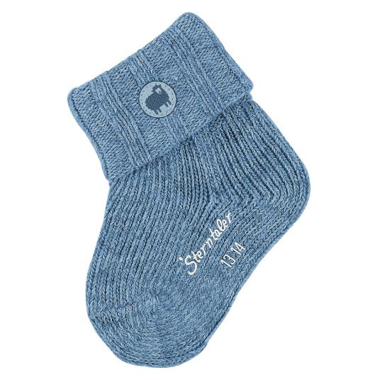 Sterntaler Socken mit Wolle - Blau - Gr. 17 / 18