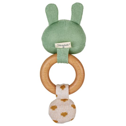 Sterntaler Knitted grasping toy with wood from organic cotton - bunny Kinni