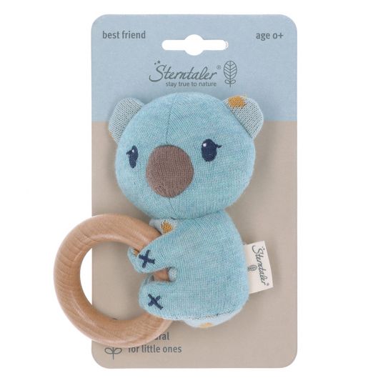 Sterntaler Knitted grasping toy with wood in organic cotton - Koala Kalla