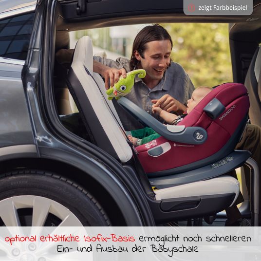 Swandoo Infant car seat Albert i-Size 1.2 from birth - 18 months (40 cm - 85 cm, up to 13 kg) incl. newborn insert, sun canopy & adjustable headrest - Blueberry