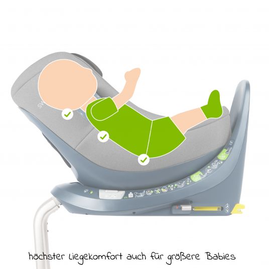 Swandoo Reboarder-Kindersitz Marie³ i-Size ab Geburt - 4 Jahre (40 cm - 105 cm, 18 kg) 360 ° drehbar inkl. Neugeboreneneinlage, verstellbare Kopfstütze & Isofix - Alfala
