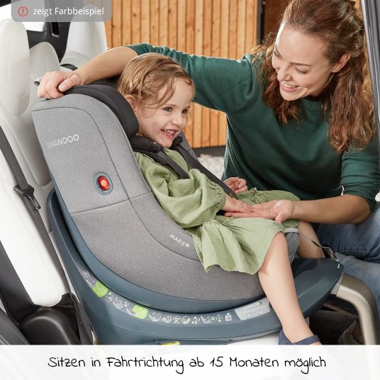 Swandoo Reboarder child seat Marie³ i-Size from birth - 4 years (40 cm - 105 cm, 18 kg) 360 ° rotatable incl. newborn insert, adjustable headrest & Isofix - Blueberry