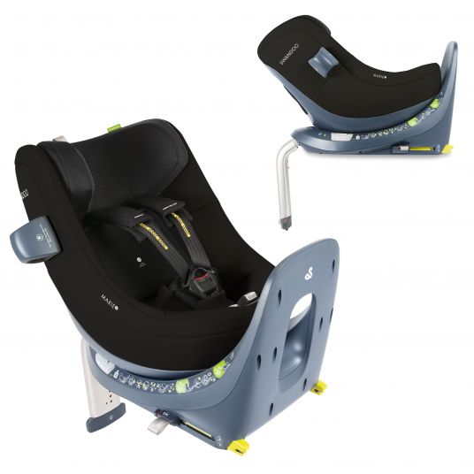 Swandoo Reboarder-Kindersitz Marie³ i-Size ab Geburt - 4 Jahre (40 cm - 105 cm, 18 kg) 360 ° drehbar inkl. Neugeboreneneinlage, verstellbare Kopfstütze & Isofix - Chia Black