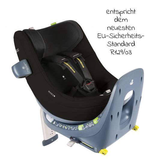 Swandoo Reboarder child seat Marie³ i-Size from birth - 4 years (40 cm - 105 cm, 18 kg) 360 ° rotatable incl. newborn insert, adjustable headrest & Isofix - Chia Black
