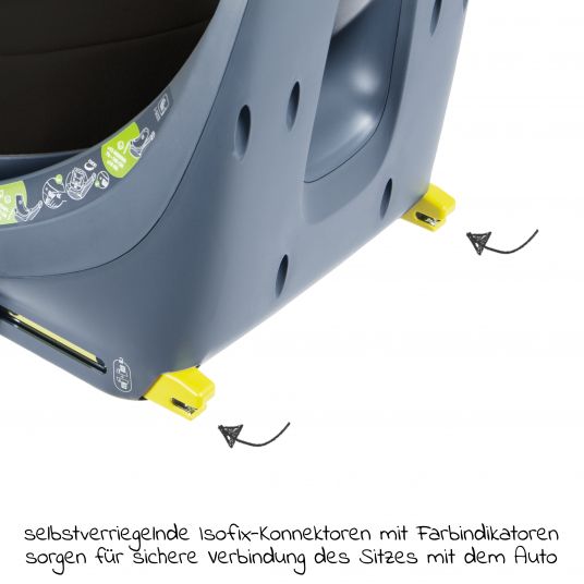 Swandoo Reboarder-Kindersitz Marie³ i-Size ab Geburt - 4 Jahre (40 cm - 105 cm, 18 kg) 360 ° drehbar inkl. Neugeboreneneinlage, verstellbare Kopfstütze & Isofix - Chia Black