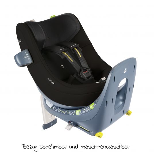 Swandoo Reboarder child seat Marie³ i-Size from birth - 4 years (40 cm - 105 cm, 18 kg) 360 ° rotatable incl. newborn insert, adjustable headrest & Isofix - Chia Black