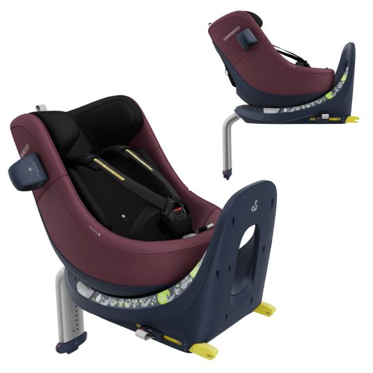 Swandoo Reboarder-Kindersitz Marie5 i-Size ab Geburt - 4 Jahre (40 cm - 150 cm) 360° drehbar inkl. Neugeboreneneinlage, verstellbare Kopfstütze & Isofix - Forest Fruits