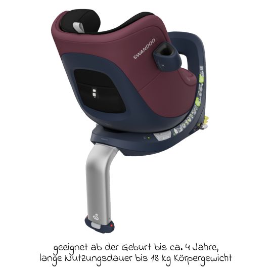 Swandoo Reboarder-Kindersitz Marie5 i-Size ab Geburt - 4 Jahre (40 cm - 150 cm) 360° drehbar inkl. Neugeboreneneinlage, verstellbare Kopfstütze & Isofix - Forest Fruits