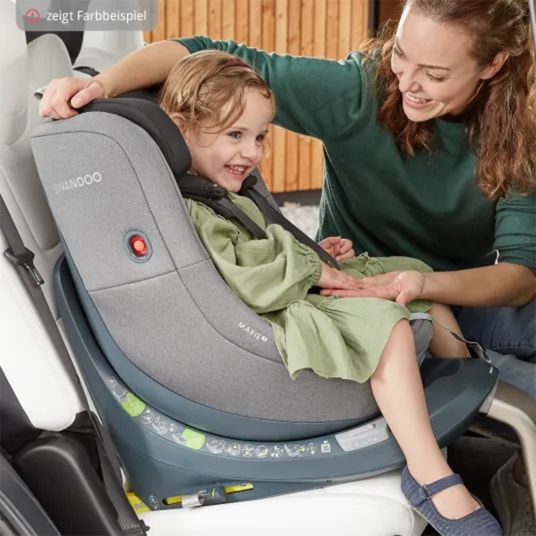 Swandoo Reboarder-Kindersitz Marie5 i-Size ab Geburt - 4 Jahre (40 cm - 150 cm) 360° drehbar inkl. Neugeboreneneinlage, verstellbare Kopfstütze & Isofix - Forest Fruits