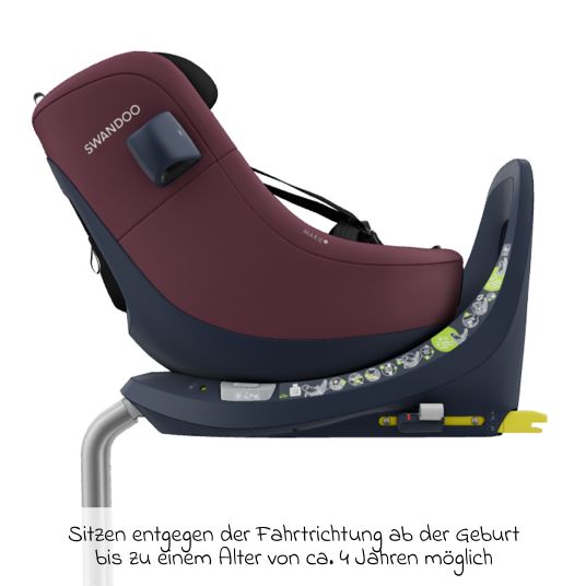 Swandoo Reboarder-Kindersitz Marie5 i-Size ab Geburt - 4 Jahre (40 cm - 150 cm) 360° drehbar inkl. Neugeboreneneinlage, verstellbare Kopfstütze & Isofix - Forest Fruits